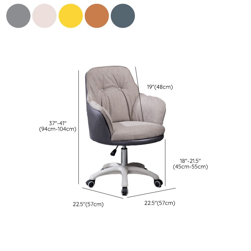 Modern Armless Office Chair No Distressing Ergonomic Chair with Wheels