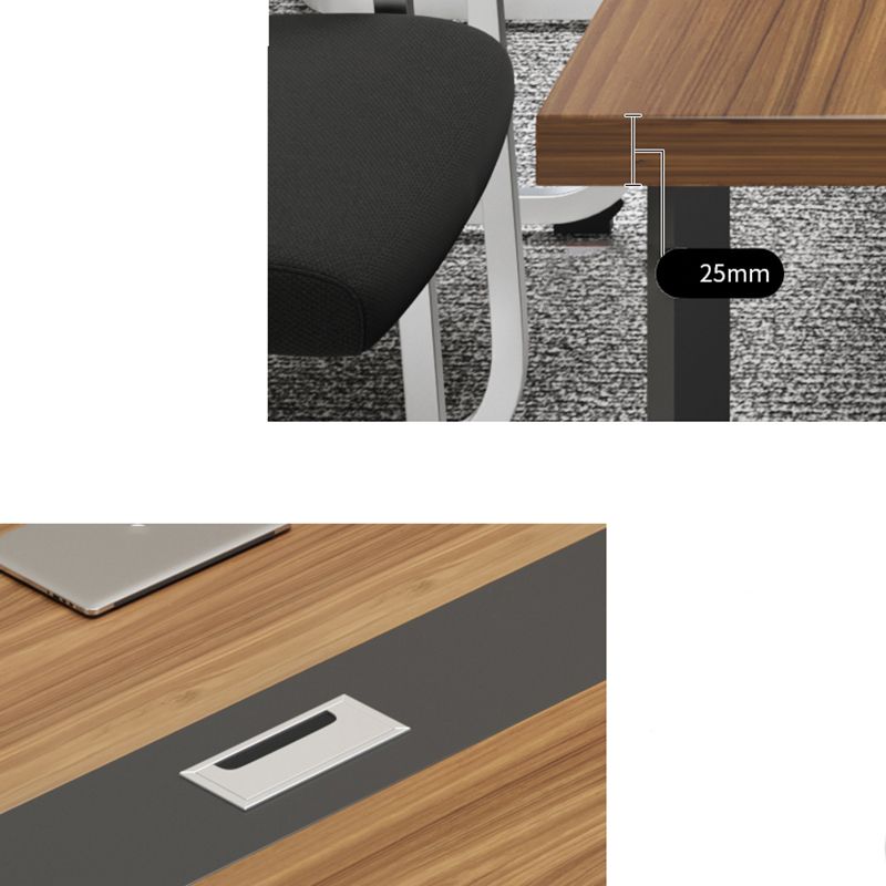 Contemporary Style Meeting Desk Brown Office Desk for Office and Meeting Room