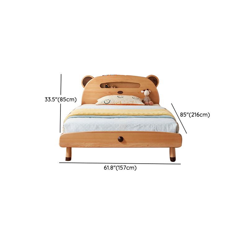 No Theme Standard Bed Modern Solid Wood Kids Bed with Headboard