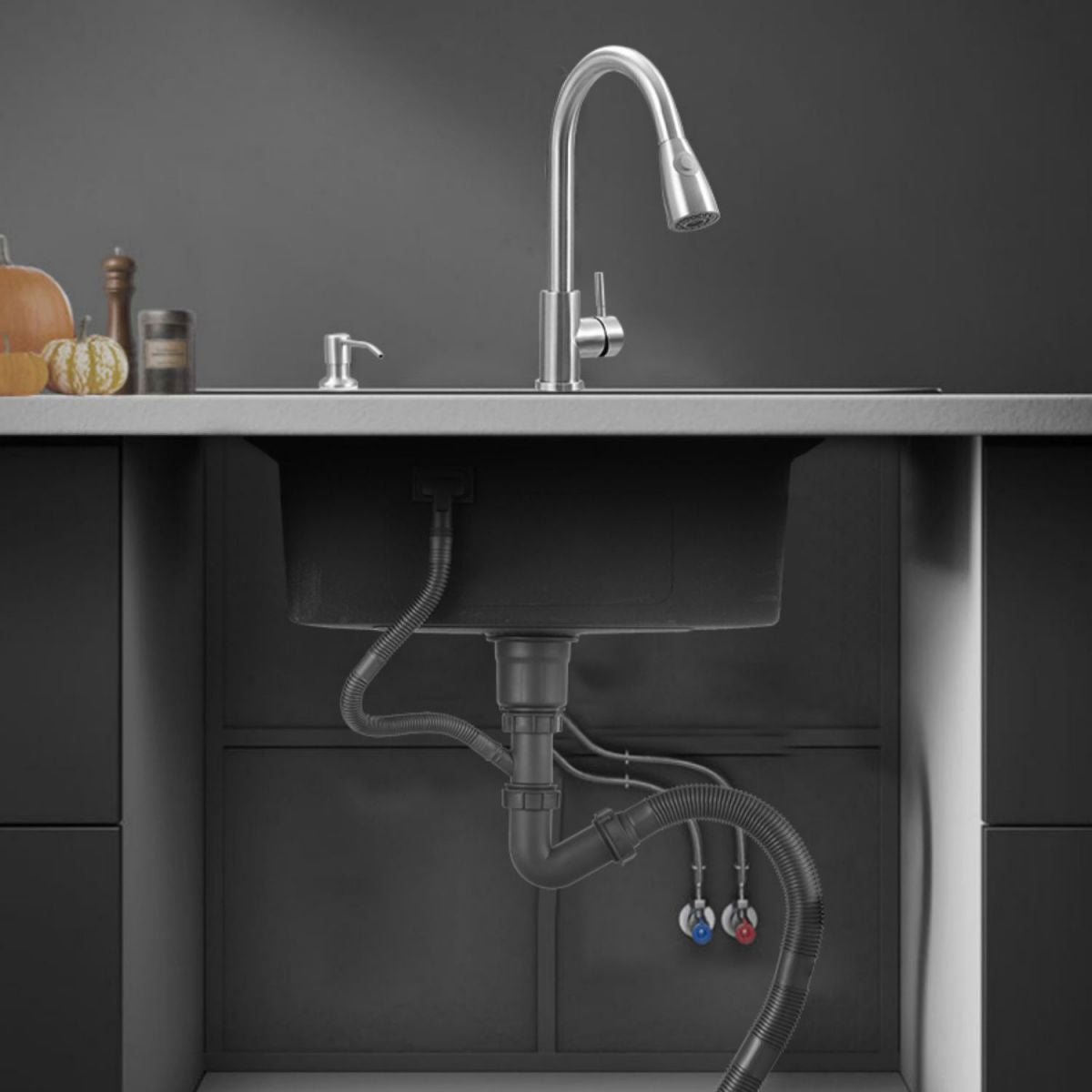 Modern Style Kitchen Sink Mental Kitchen Sink with Center Drain Placement