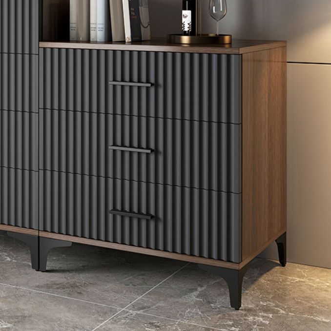 Contemporary Balck Rectangle Accent Chest with Straight Metal Legs