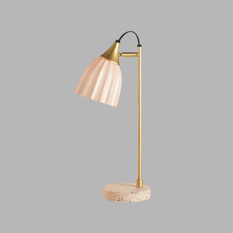 Porcelain Dome Desk Lamp Kids Style 1 Light Night Lighting with Adjustable Joint Design in Pink/Blue/Green