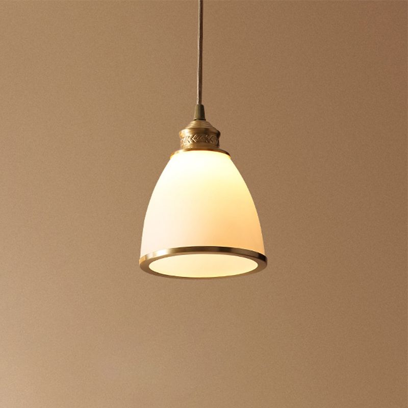 Single-Bulb Dome Pendant Lighting Factory Black/Brass Frosted Glass Hanging Light Fixture