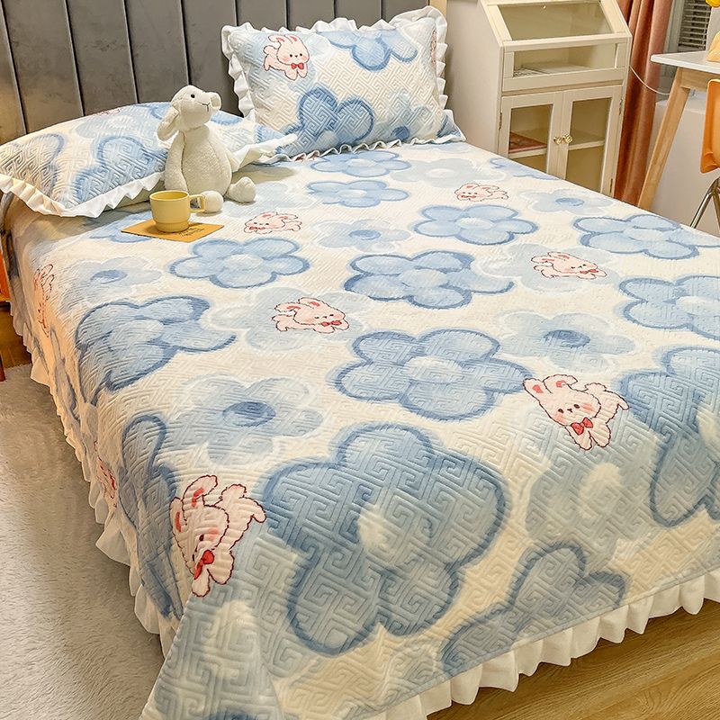 Fitted Sheet Cotton Floral Printed Wrinkle Resistant Breathable Super Soft Bed Sheet Set