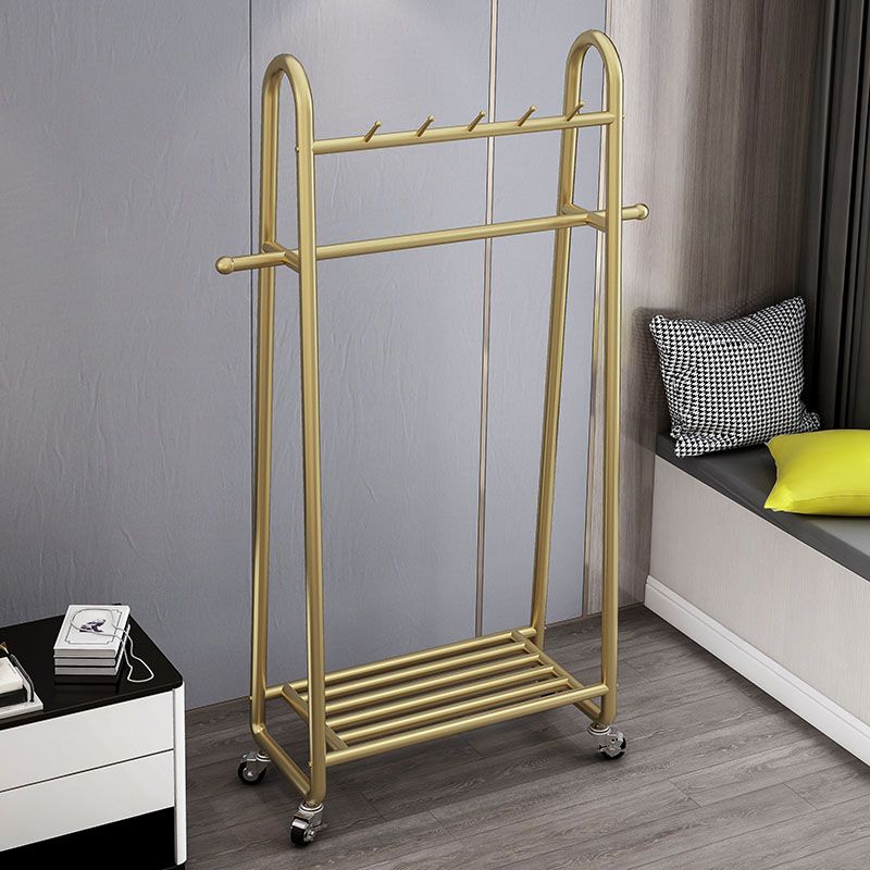 Metal Hall Stand Modern Style Simple Household Floor Coat Rack with Pulley