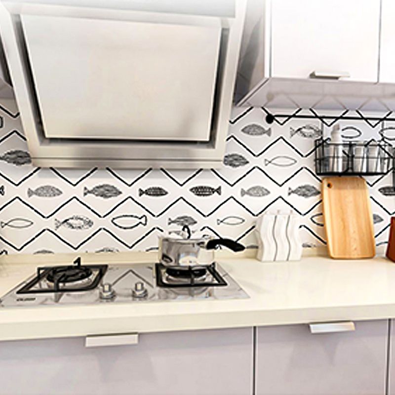 Water Resistant Tile PVC Singular Peel & Stick Tile for Kitchen Backsplash Wall
