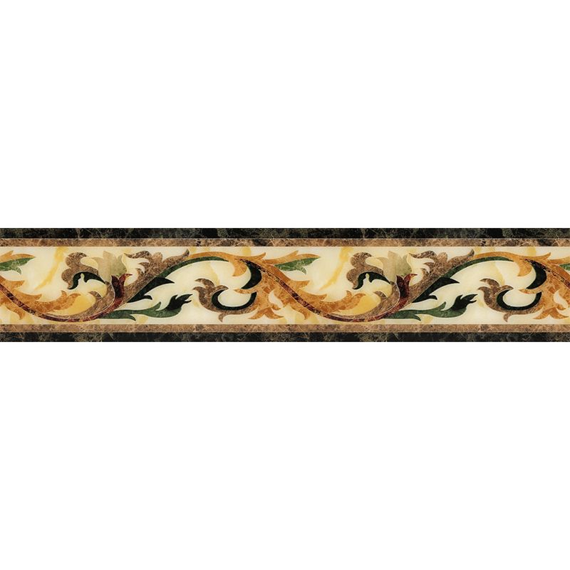 Retro Curved Vines Wallpaper Border Brown Kitchen Backsplash Adhesive Wall Decor, 16.5' x 4"