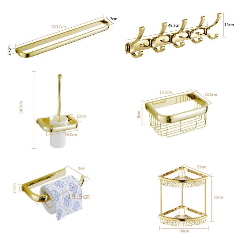 Chrome/Gold Bathroom Accessory Set Modern Metal Bathroom Hardware Set