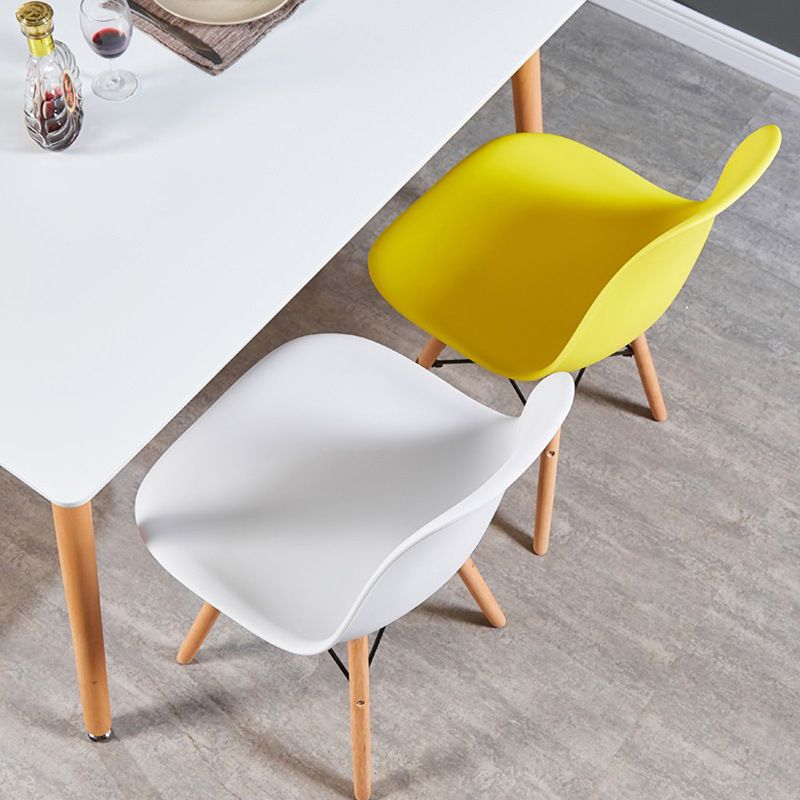 Glam Style Wooden Side Chair Matte Finish Solid Back Dining Chair for Dinning Room