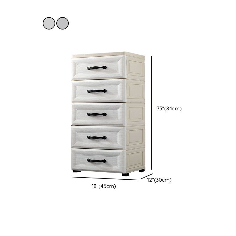 Plastic Chest Kids Nightstand Scandinavian Nursery Dresser with 5/6 Drawers