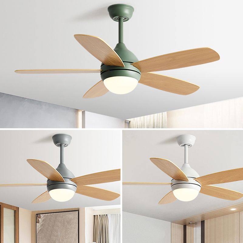 1-Light Ceiling Fan Lamp Modern Style Metal Ceiling Fan Lighting for Bedroom