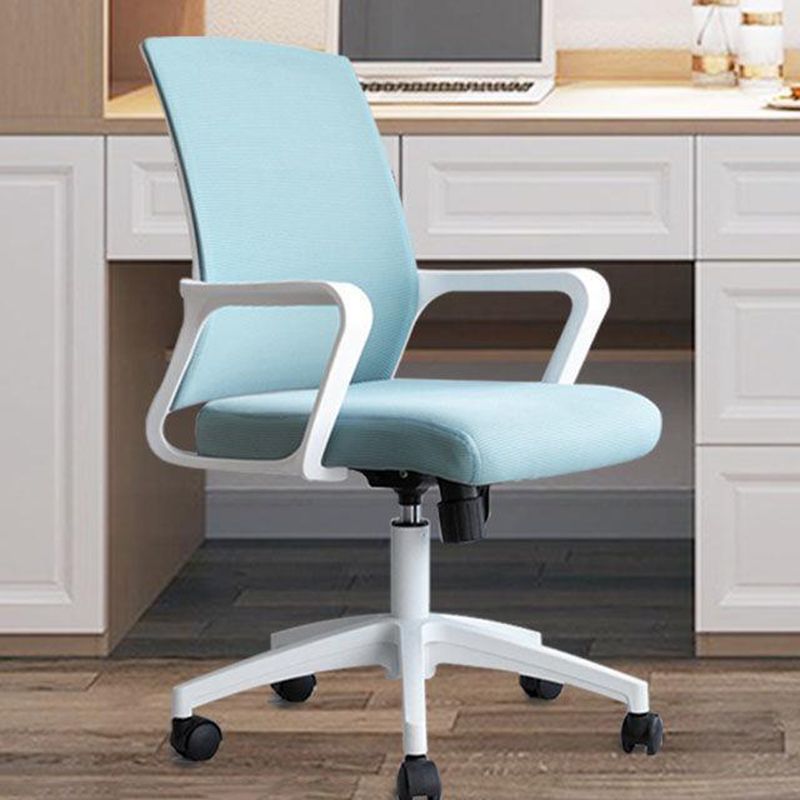 Fixed Arms Office Chair Adjustable Seat Height Desk Chair with Wheels