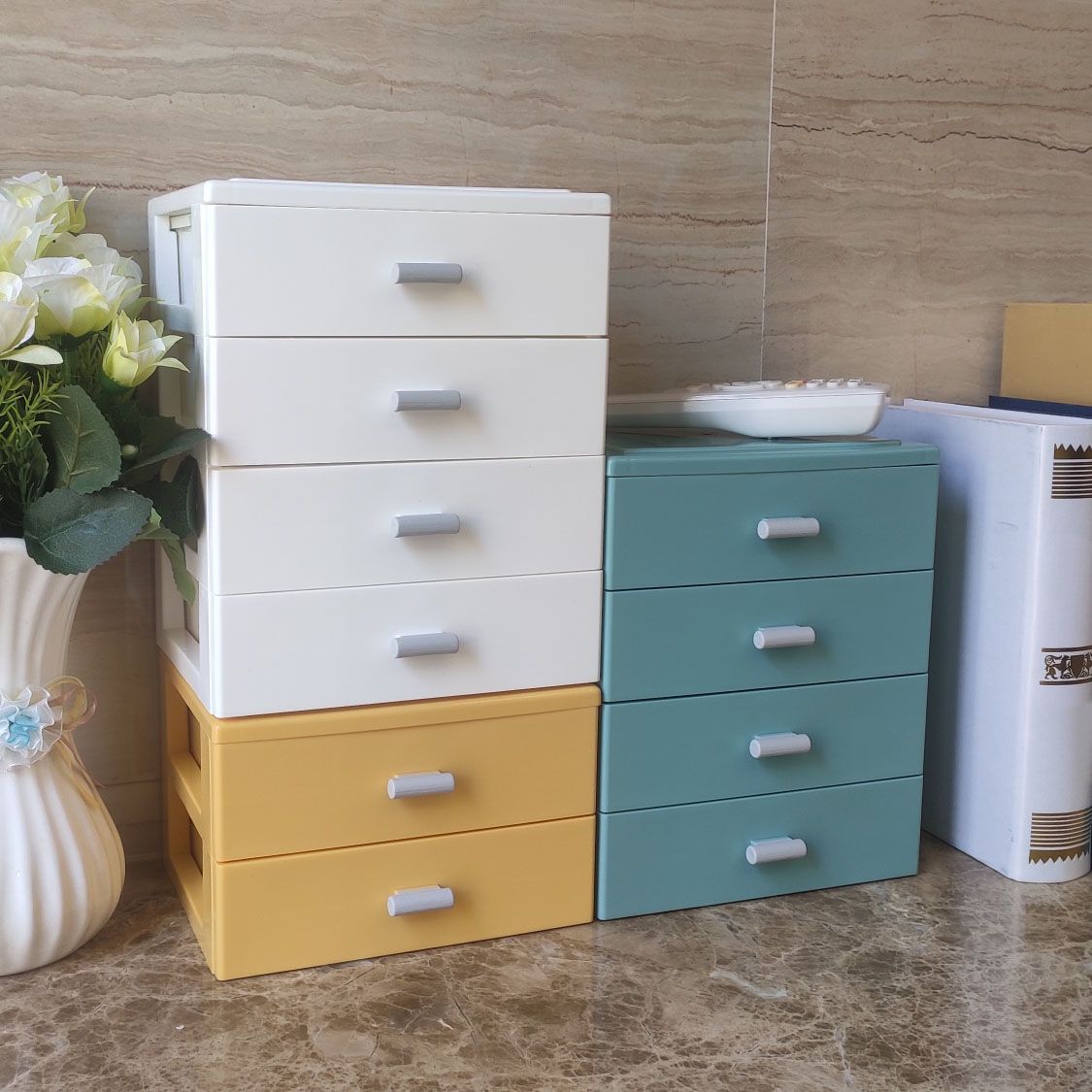 Modern Cabinet Solid Color Plastic Filing Cabinet for Home Office