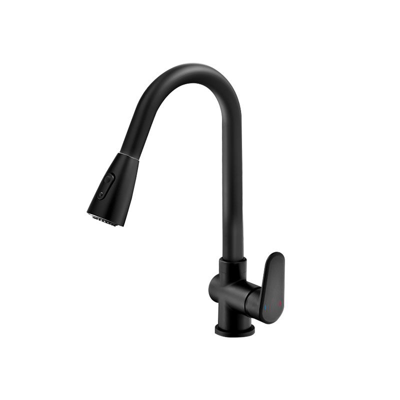 Gooseneck Kitchen Bar Faucet Swivel Spout No Sensor Bar Faucet with Pull down Sprayer