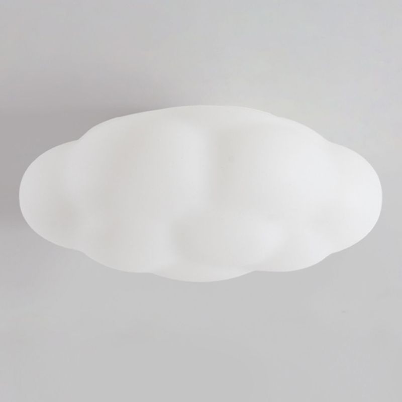 Modern Metal Flush Mount Cloud Shape LED Ceiling Light with Plastic Shade for Bedroom