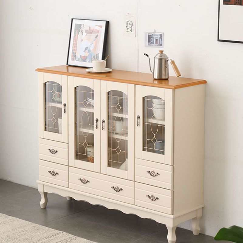 Solid Wood Glam Style Sideboard Door and Drawer Sideboard for Living Room