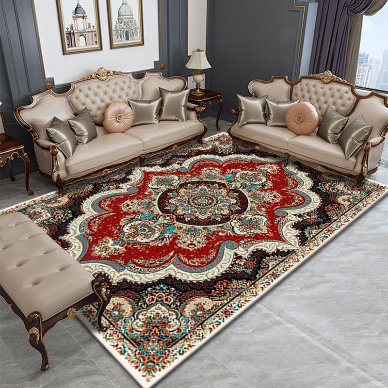 Nostalgia Home Decoration Carpet Tribal Pattern Area Rug Polyester Washable Indoor Carpet