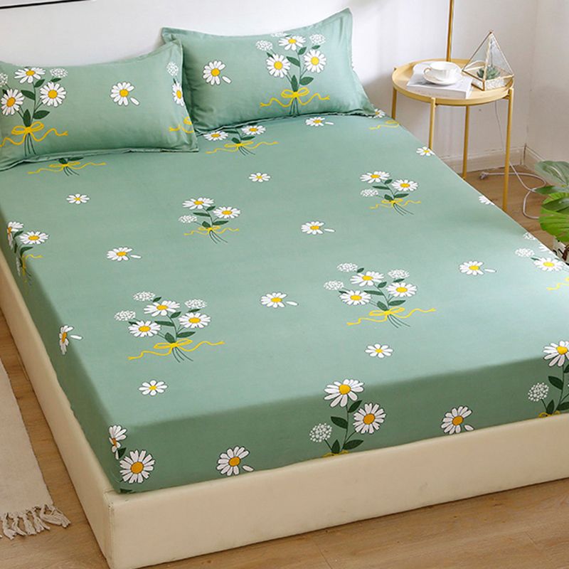 Polyester Fitted Sheet Cartoon Print Breathable Ultra-Soft Fitted Sheet