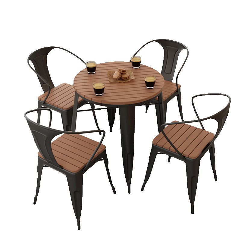 Industrial Style 1/2/3/4/5 Pieces Dining Set Reclaimed Wood Dining Table Set for Outdoor