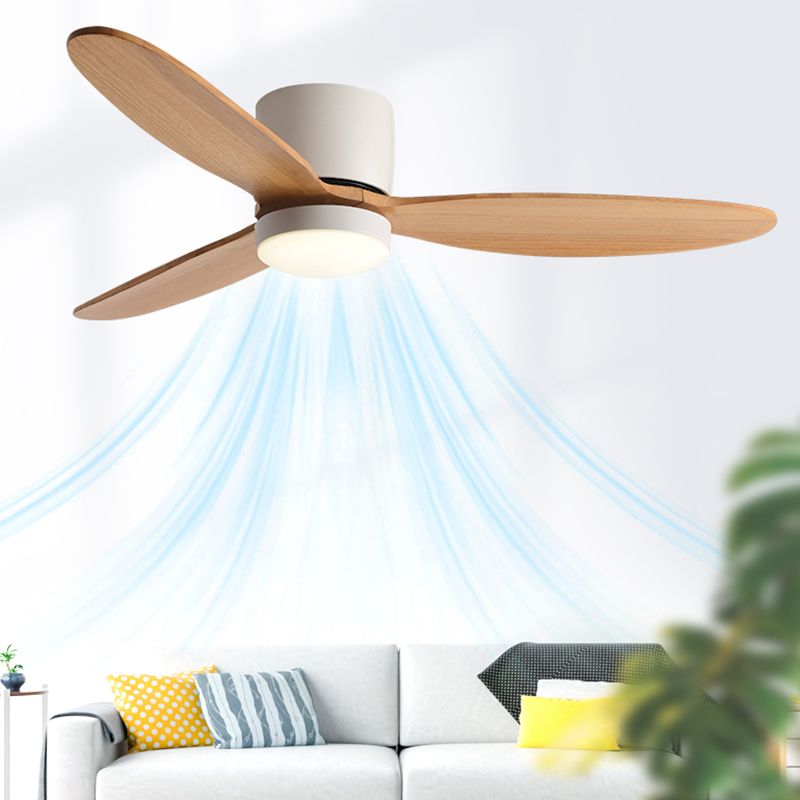 Simplicity LED Ceiling Fan Lighting with Wood for Dining Room