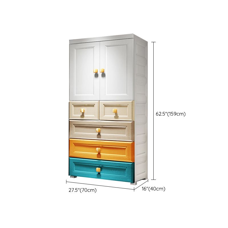 Wardrobe Armoire Plastic Contemporary Wardrobe Closet with Drawers