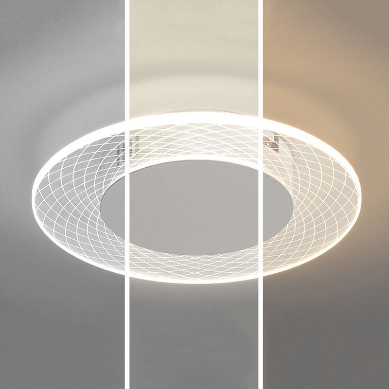 Single White Modern Flush Mount Lighting Round LED Ceiling Light for Bedroom