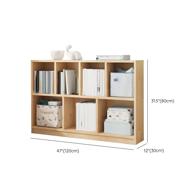 Modern Solid Wood Bookshelf Closed Back Bookcase with Shelves