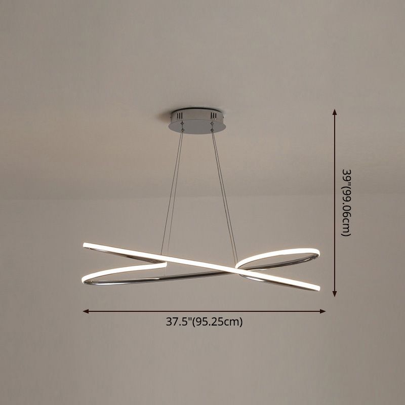 Ligne de simplicité LED lustre Light Aluminium Modern Style Bedroom Hanging Light