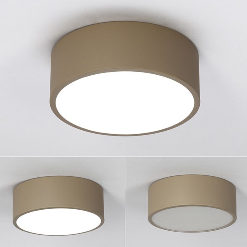 Drum Flush Mount Light Fixtures Zeitgenössische Weiße gläserne Decke Licht Armaturen für Schlafzimmer