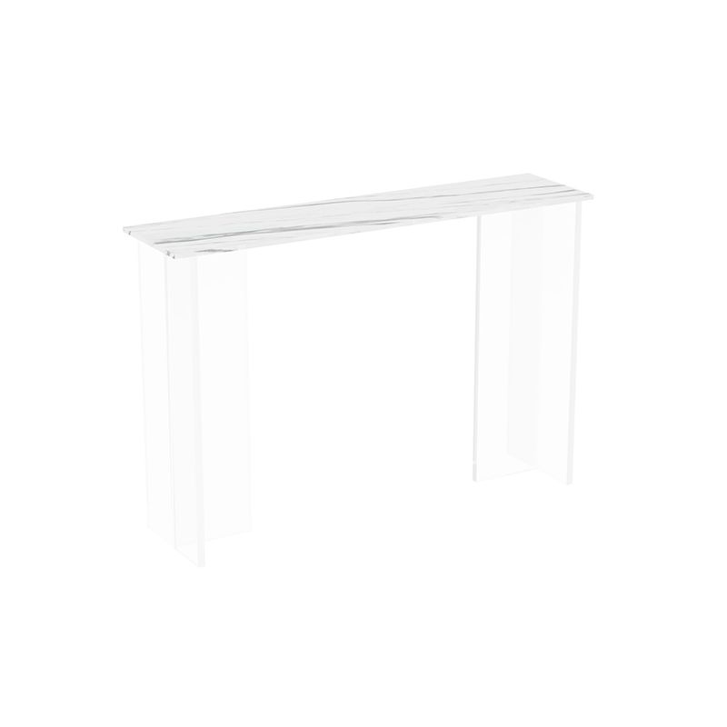 Accent Tabe with Stone Top, Console Table with Acrylic Base 31.5"H