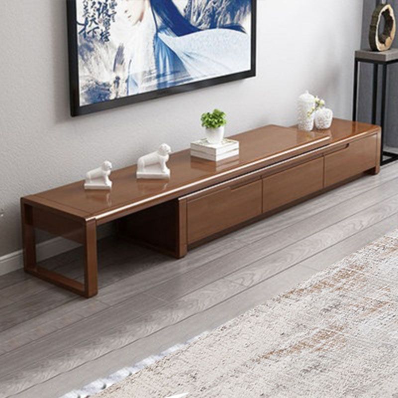 Solid Wood TV Stand Modern Adjustable TV Stand Console with Drawers