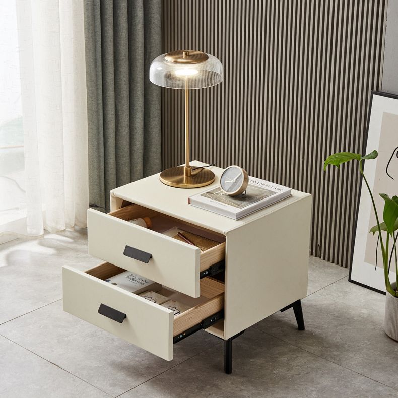 Modern Bedside Cabinet Solid Wood Accent Table Nightstand for Bedroom