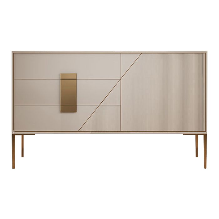 3-Drawer Oak Wood Sideboard Glam Cabinets Credenza for Living Room