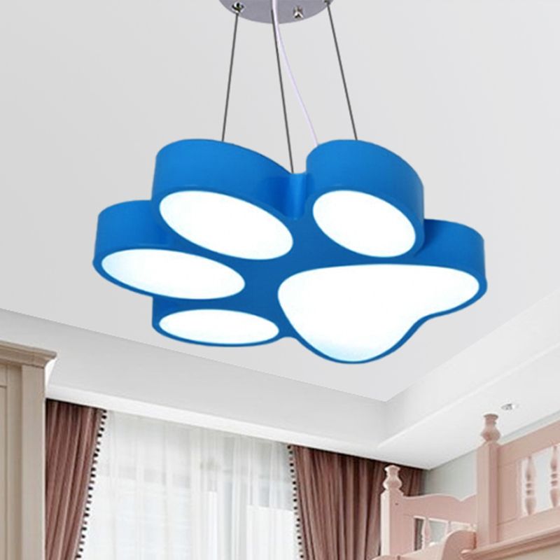 Doggy Paw Bathroom Pendant Lamp Acrylic Cartoon LED Hanging Light