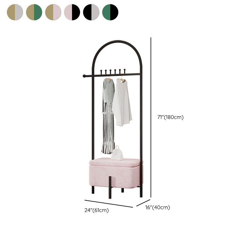 Luxurious Metallic Coat Hanger Free Standing Coat Rack with Flip Box