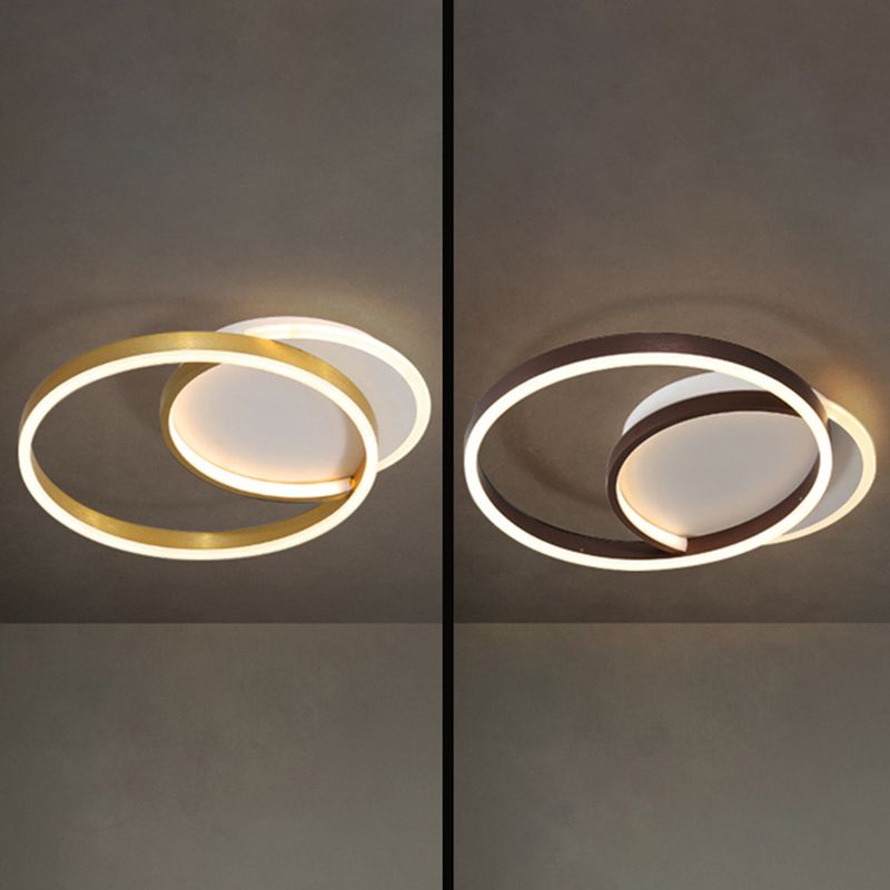 Contemporary Circle Close to Ceiling Lighting Metal LED Bedroom Ceiling Mounted Light