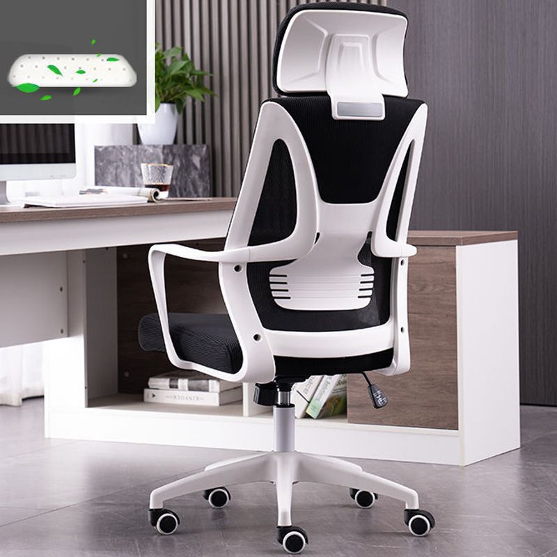 Modern Chair Adjustable Seat Height Fixed Arms Swivel Chair with Wheels