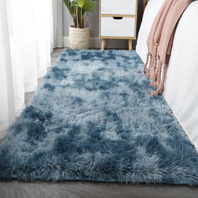 Lässige Schlafzimmer Teppich mehrfarbige Festkörper-Rug-Rug-Synthetik Anti-Schlupf-Backing-Flederal-resistenter Bereiche Teppich