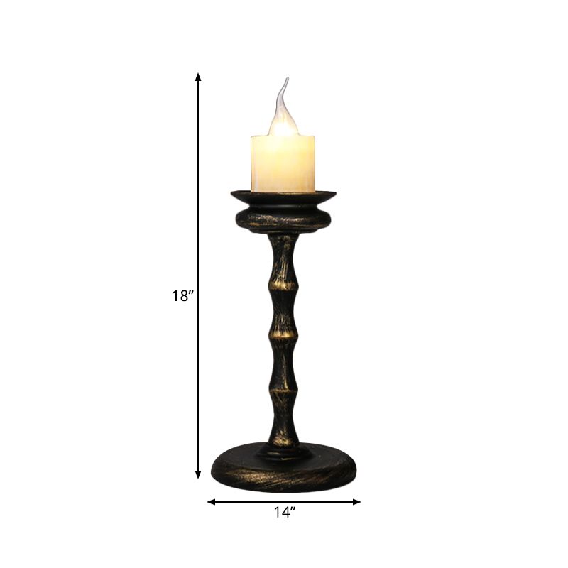 1 Light Desk Light Warehouse Style Candelabra Marble Table Lighting in Brass/Bronze with Metal Column Base