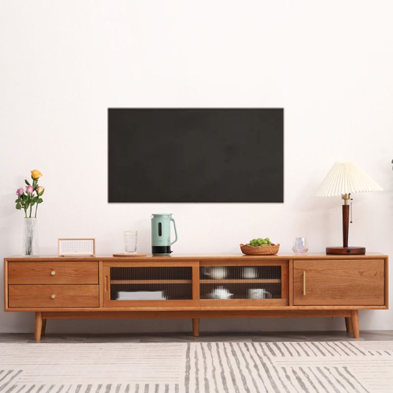 Scandinavian TV Stand Console Wooden TV Media Stand with Drawers