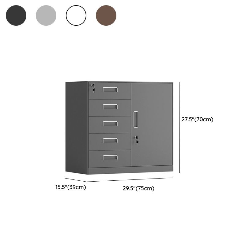 Contemporary File Cabinet Metal Frame Key Lock Lateral File Cabinet for Office