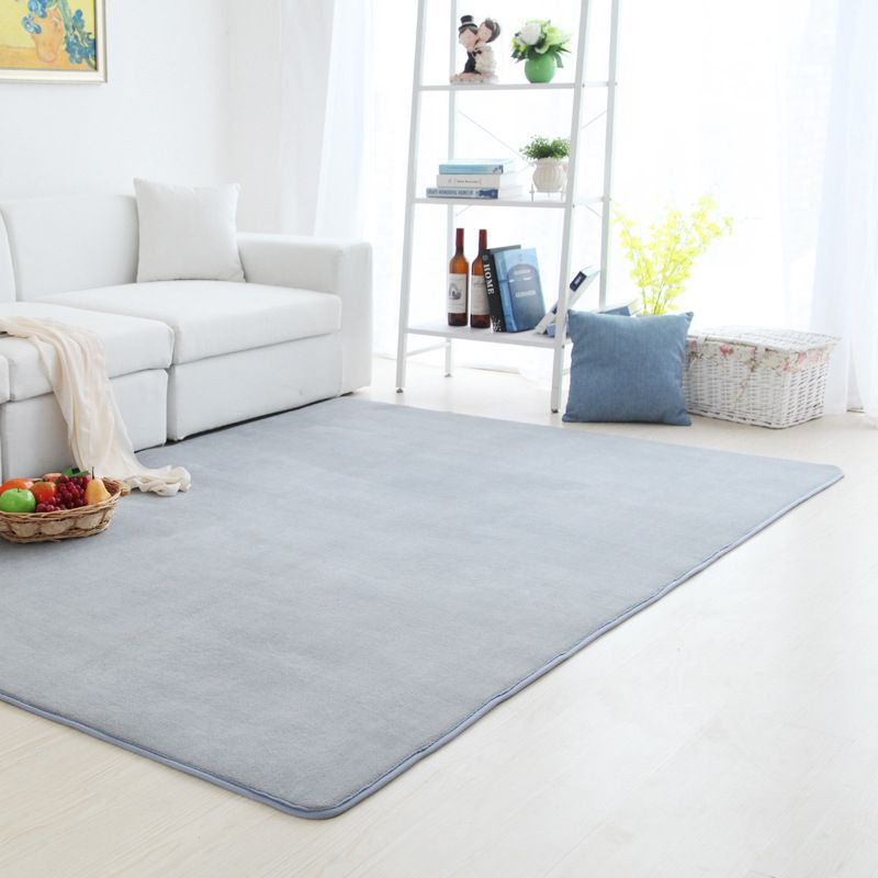 Minimalist Area Rug Modern Plain Carpet Polyester Washable Thickened Area Carpet for Living Room