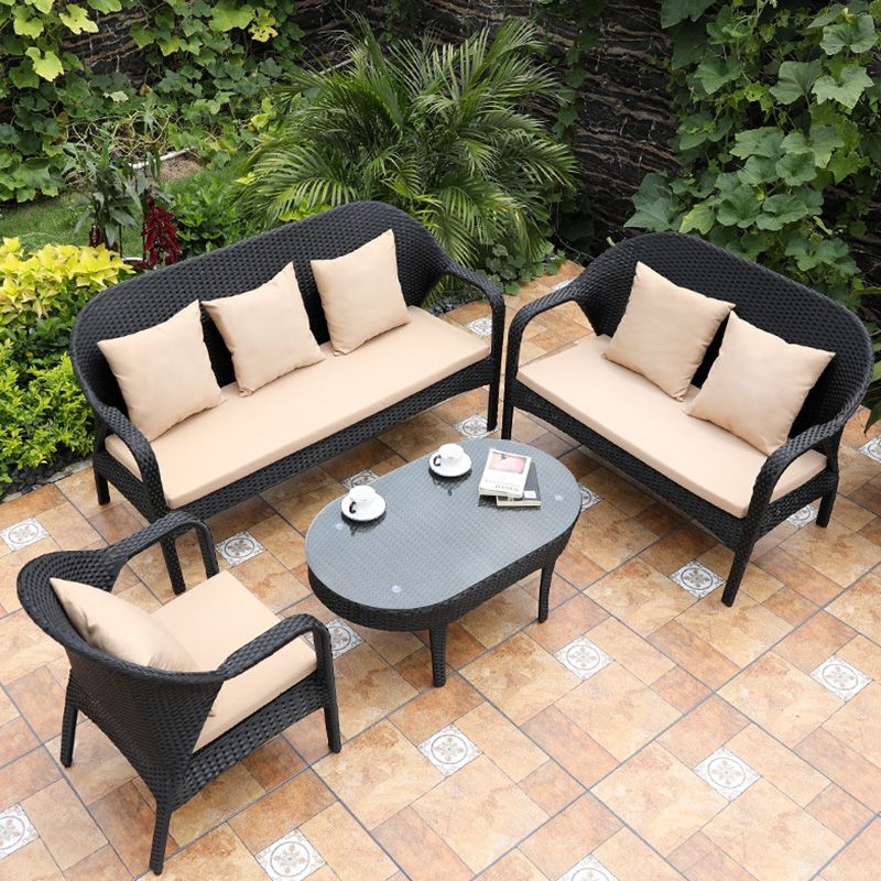 Rattan Patio Sofa Modern Style Minimalist Villa Outdoor Patio Sofa