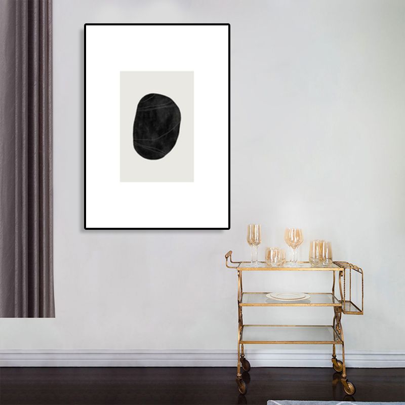 Fingerprint Canvas Wall Art Black and White Minimalistic Wall Decor for Living Room