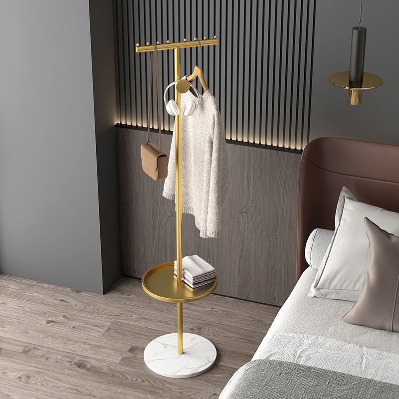 Hall Stand Coat Hanger Modern Style Metal Hall Tree Hall with Shelf