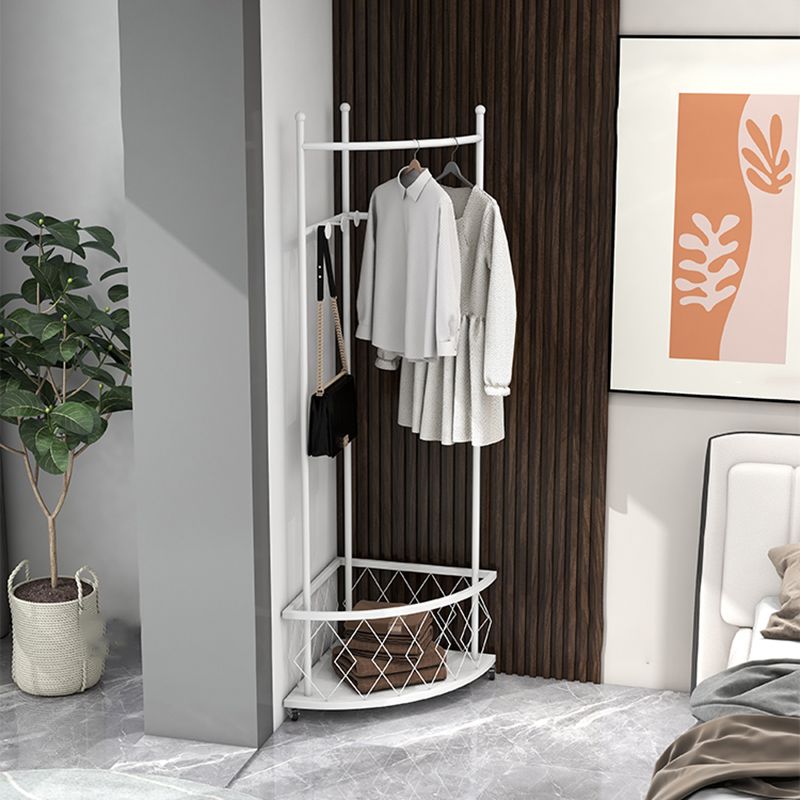 Modern Metallic Coat Hanger Free Standing Entry Coat Rack with Hooks