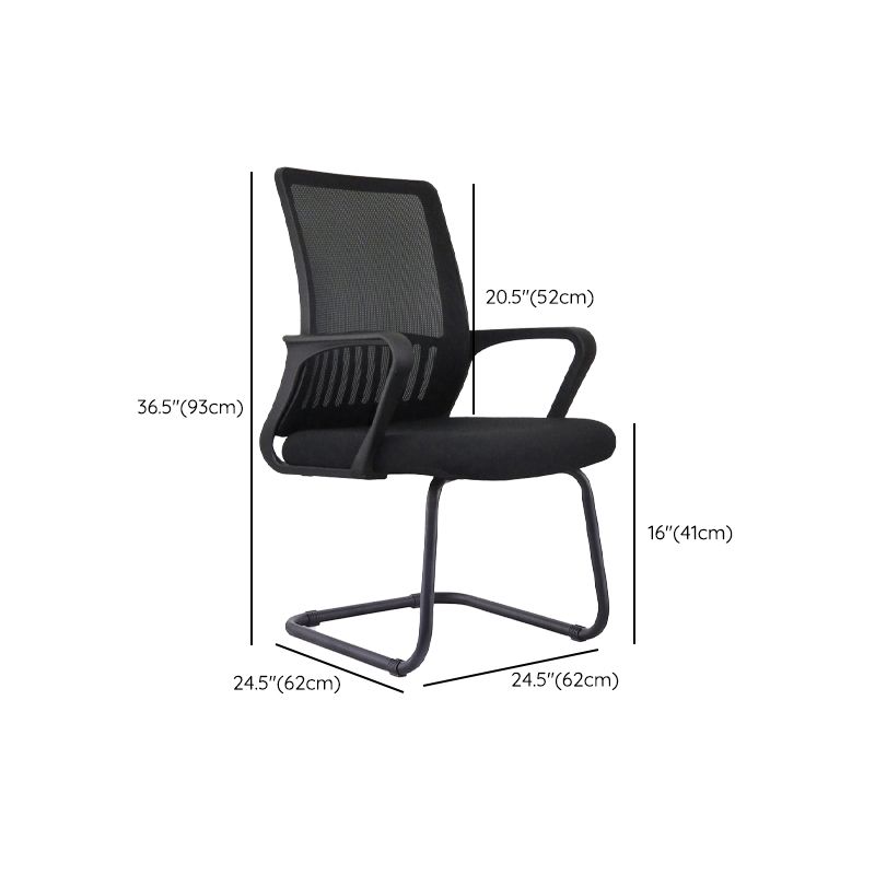 Modern Office Chair No Wheels Fixed Arms Upholstered No Distressing Desk Chair