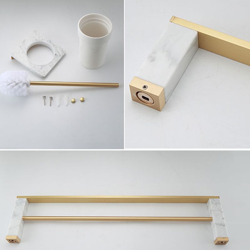 Polished Brass Bathroom Accessory Set Marble Bathroom Hardware