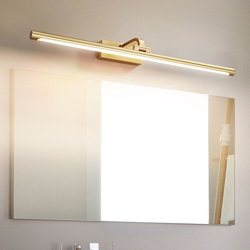 LED Mirror Front Light Modern Gold Vanity Light with Acrylic Shade for Bathroom