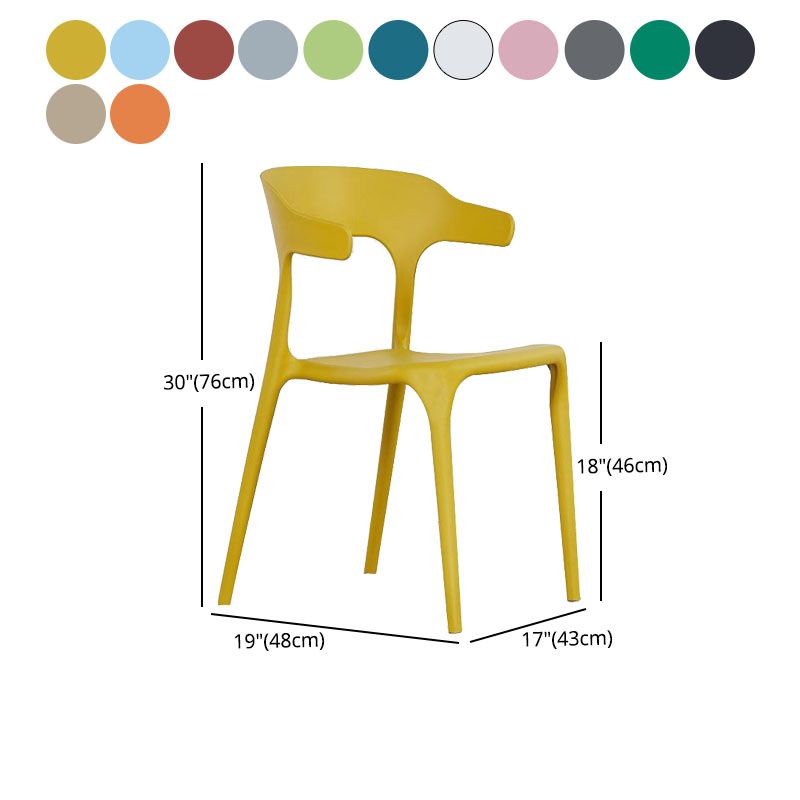 Contemporary Style Stackable Chairs Dining Armless Chairs with Plastic Legs for Kitchen